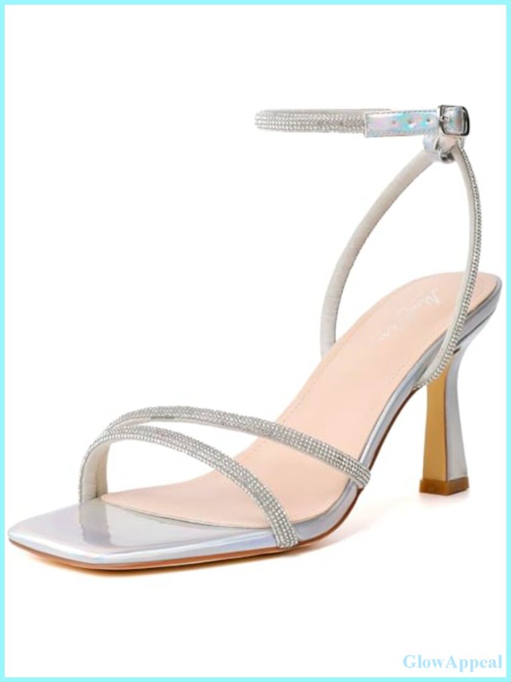 Womens Strappy Lace Up Stiletto Heeled Sandals Square Open Toe Ankle Strap